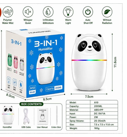 Panda-themed mini USB humidifiers