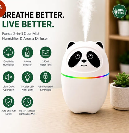Panda-themed mini USB humidifiers